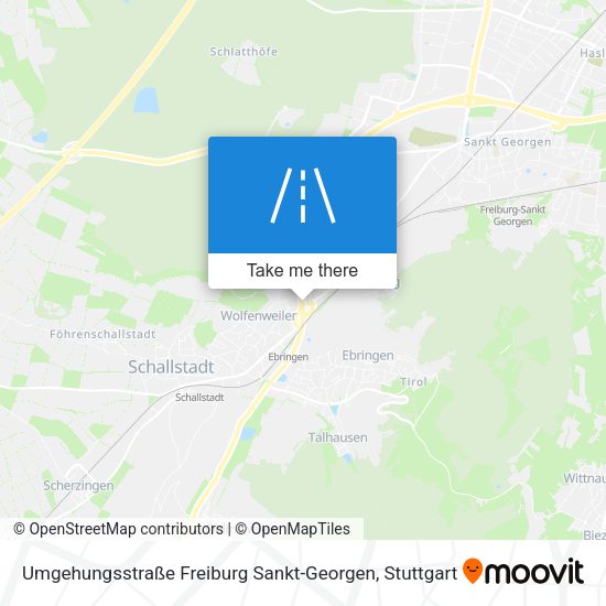 Umgehungsstraße Freiburg Sankt-Georgen map