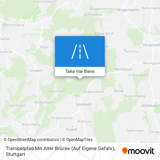 Карта Trampelpfad Mit Alter Brücke (Auf Eigene Gefahr)