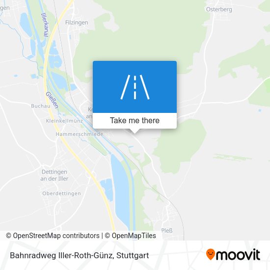 Bahnradweg Iller-Roth-Günz map