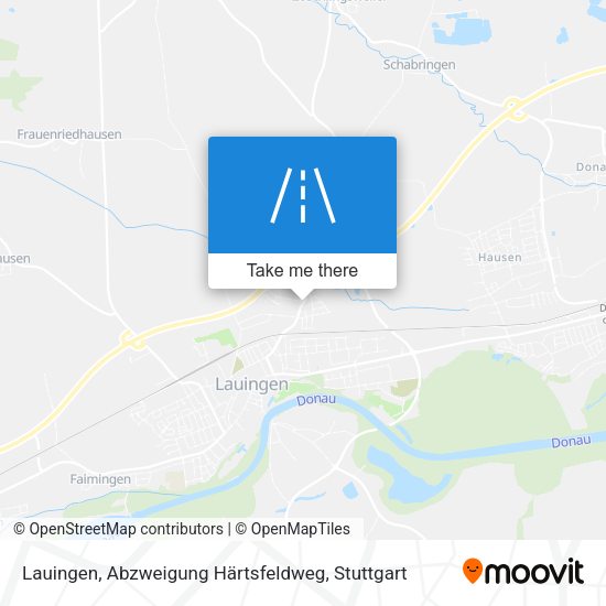 Lauingen, Abzweigung Härtsfeldweg map