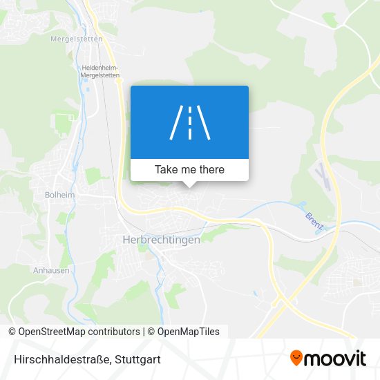 Hirschhaldestraße map