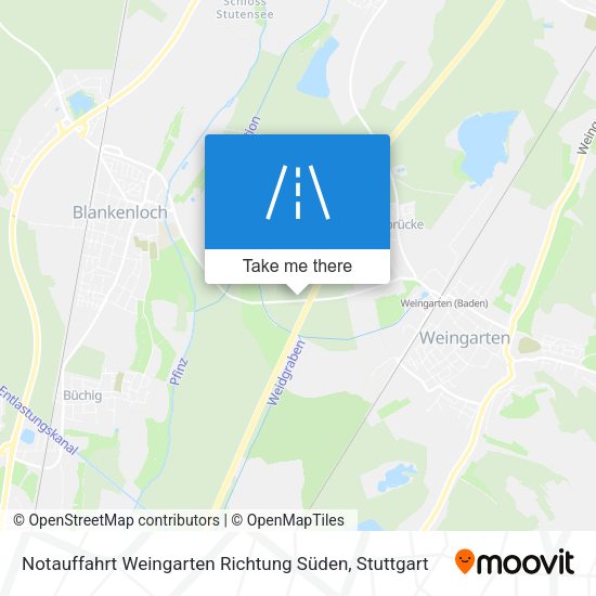 Notauffahrt Weingarten Richtung Süden map
