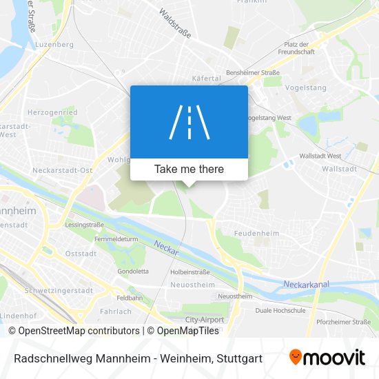 Radschnellweg Mannheim - Weinheim map