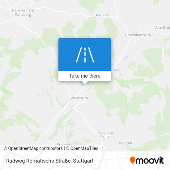 Radweg Romatische Straße map