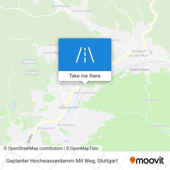 Geplanter Hochwasserdamm Mit Weg map