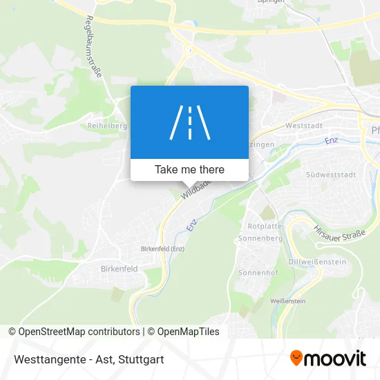 Карта Westtangente - Ast