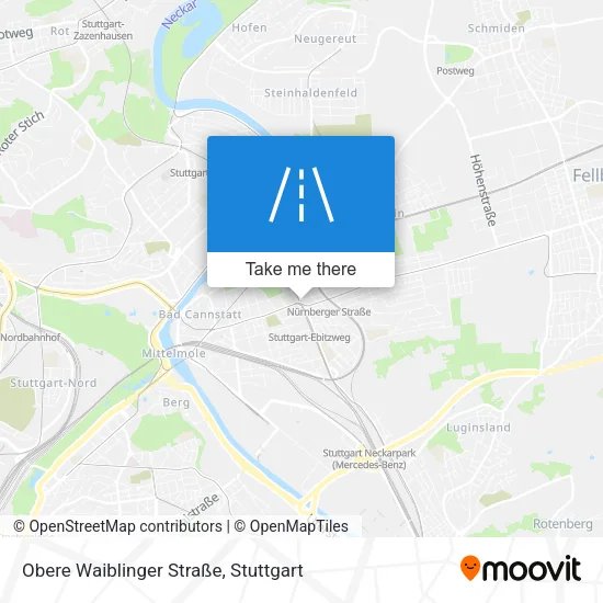 Карта Obere Waiblinger Straße