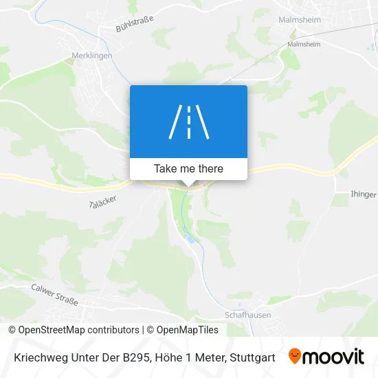 Kriechweg Unter Der B295, Höhe 1 Meter map