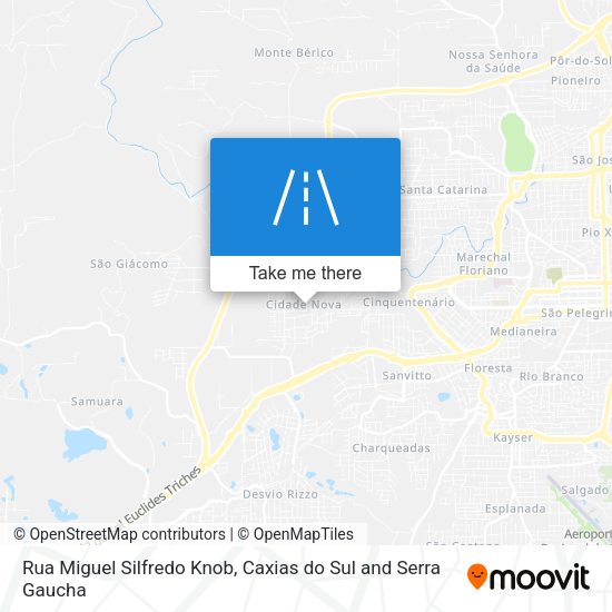 Rua Miguel Silfredo Knob map