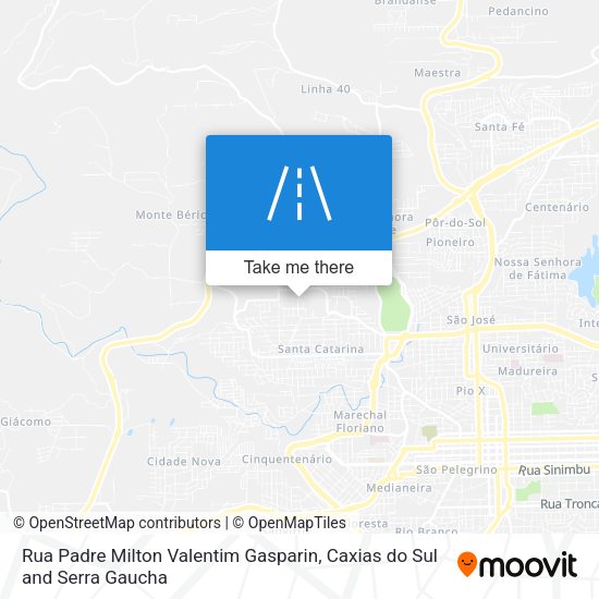 Rua Padre Milton Valentim Gasparin map