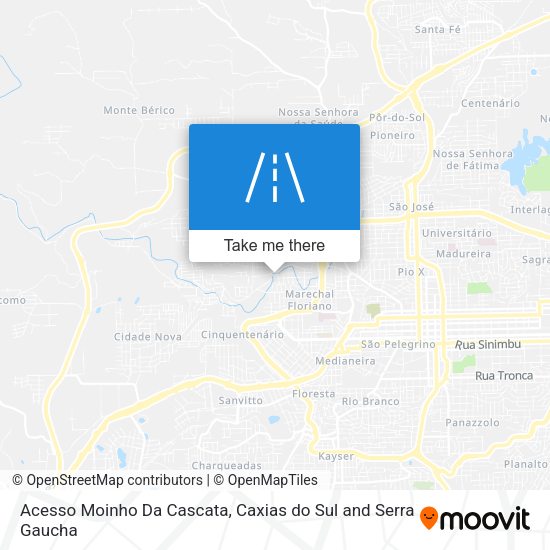 Acesso Moinho Da Cascata map