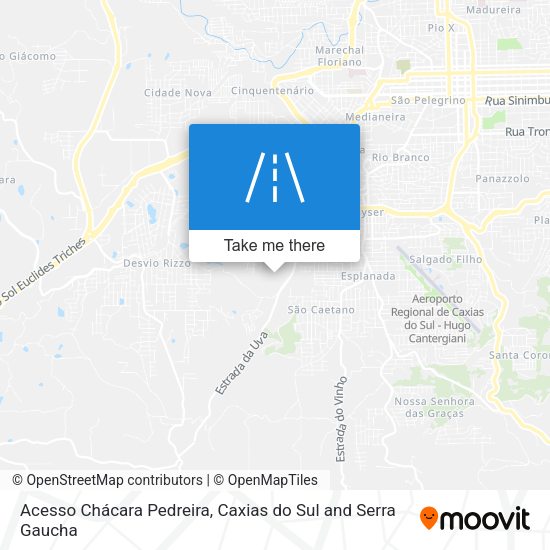 Acesso Chácara Pedreira map