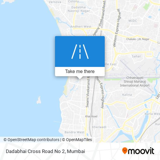 Dadabhai Cross Road No 2 map