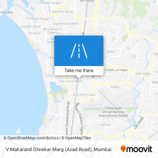 V Makarand Ghnekar Marg (Azad Road) map