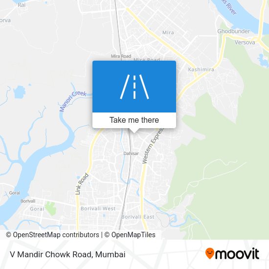 V Mandir Chowk Road map
