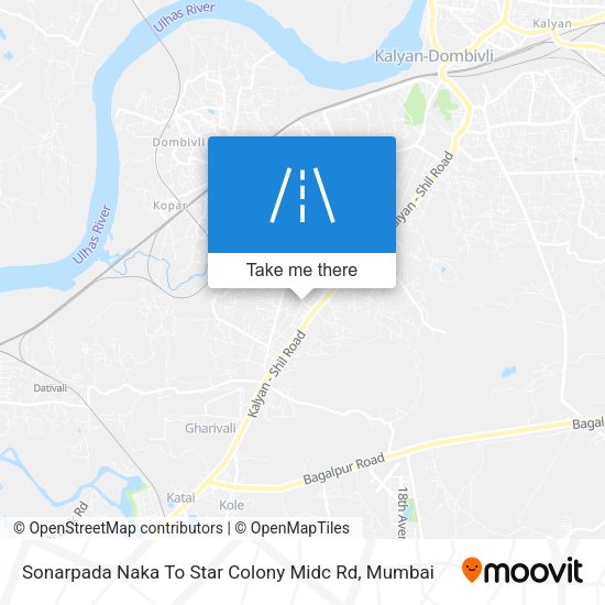 Sonarpada Naka To Star Colony Midc Rd map