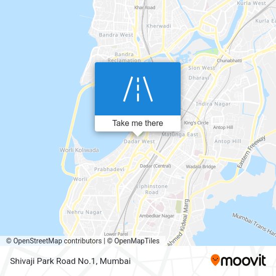 Shivaji Park Road No.1 map