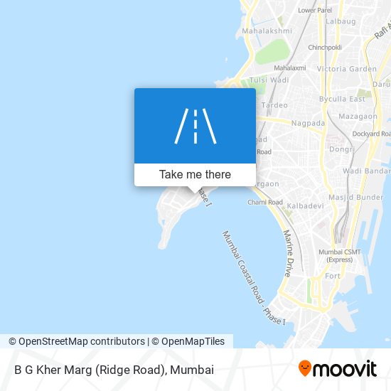 B G Kher Marg (Ridge Road) map