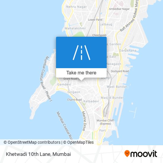 Khetwadi 10th Lane map