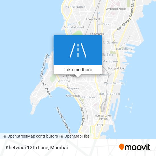 Khetwadi 12th Lane map