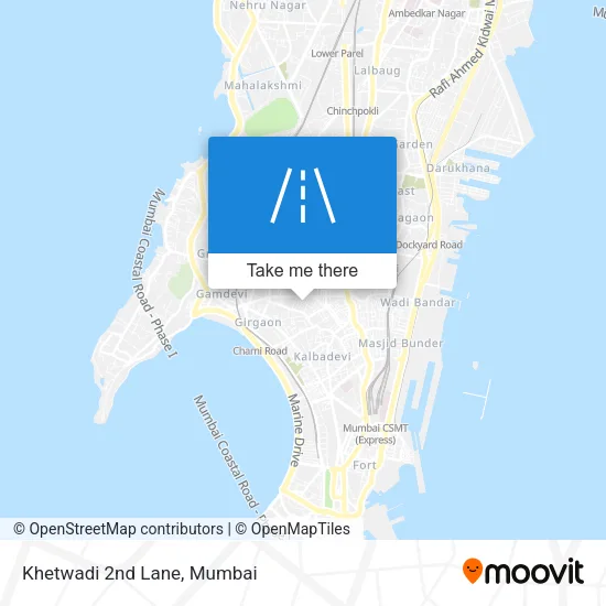 Khetwadi 2nd Lane map