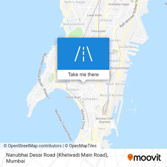 Nanubhai Desai Road (Khetwadi Main Road) map