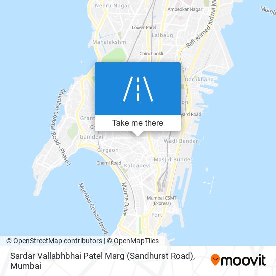 Sardar Vallabhbhai Patel Marg (Sandhurst Road) map