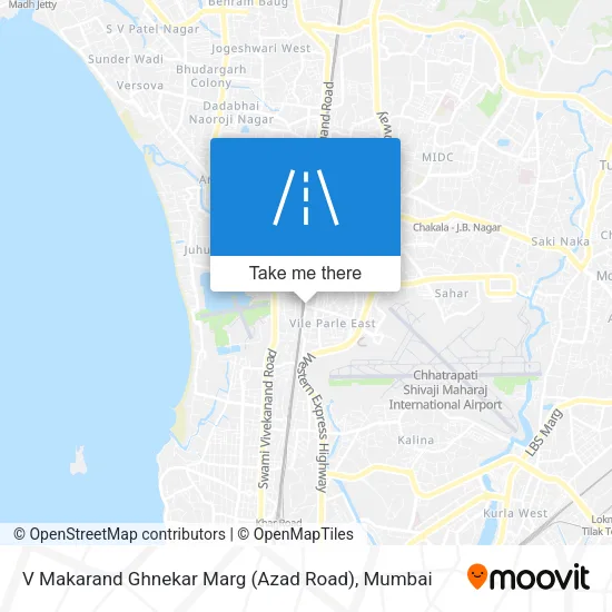 V Makarand Ghnekar Marg (Azad Road) map