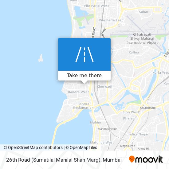 26th Road (Sumatilal Manilal Shah Marg) map