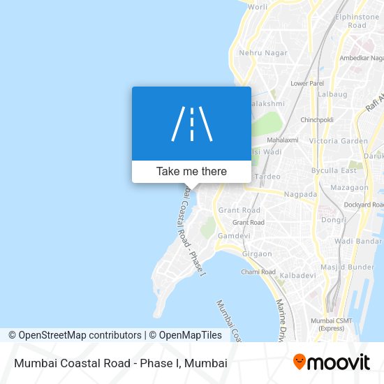 Mumbai Coastal Road - Phase I map