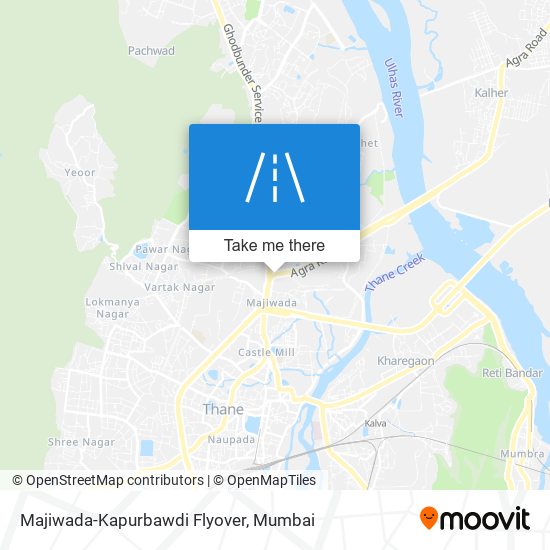 Majiwada-Kapurbawdi Flyover map