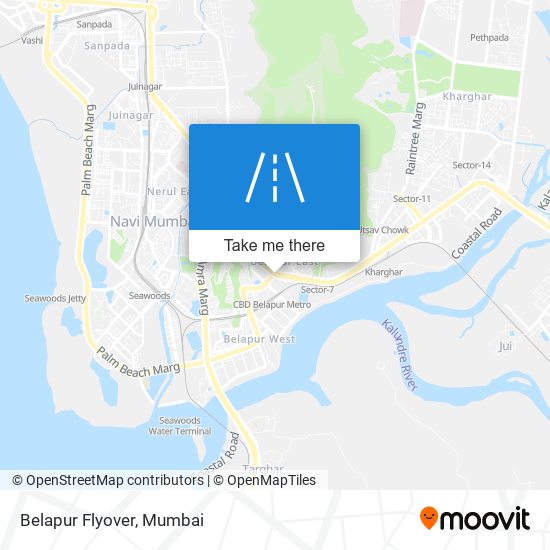 Belapur Flyover map