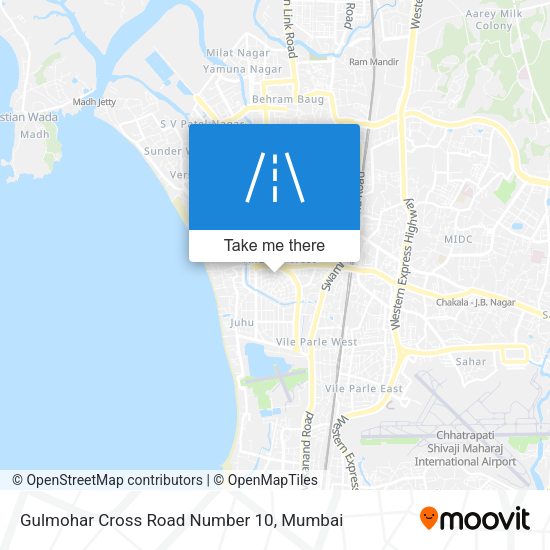 Gulmohar Cross Road Number 10 map
