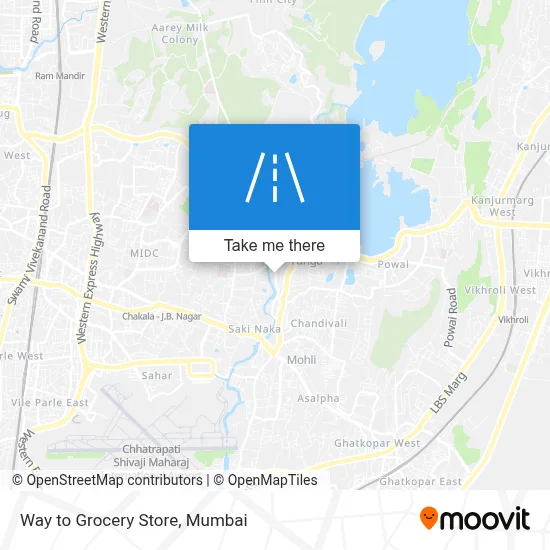 Way To Grocery Store map