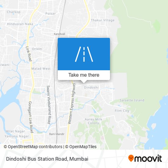 Dindoshi Bus Station Road map