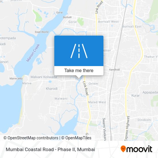 Mumbai Coastal Road - Phase II map