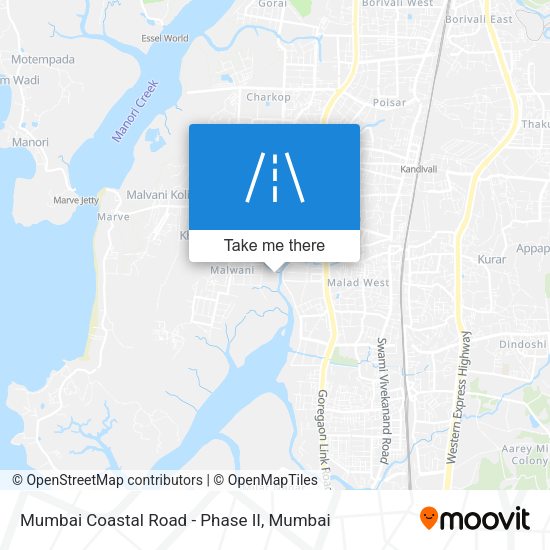 Mumbai Coastal Road - Phase II map