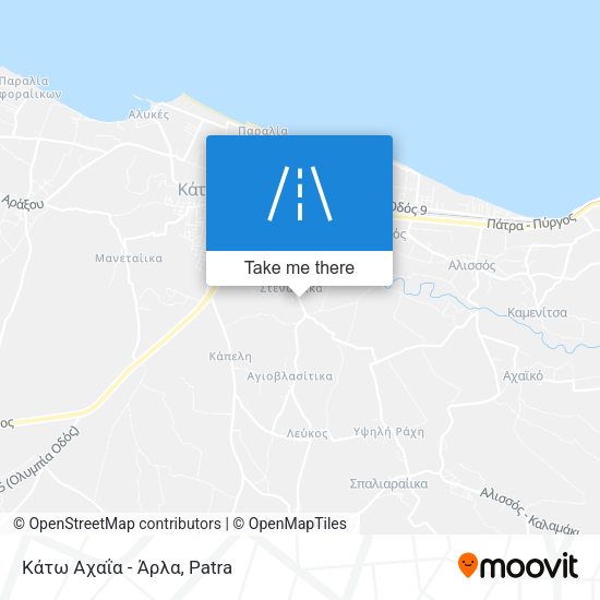 Κάτω Αχαΐα - Άρλα map