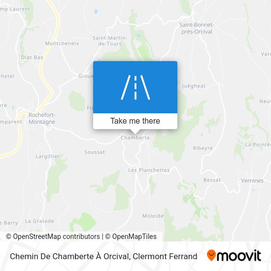 Chemin De Chamberte À Orcival map