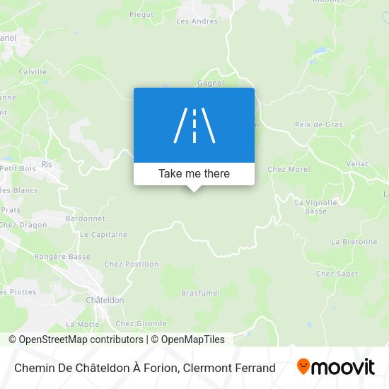 Chemin De Châteldon À Forion map