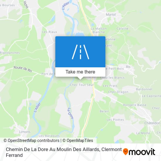 Chemin De La Dore Au Moulin Des Aillards map