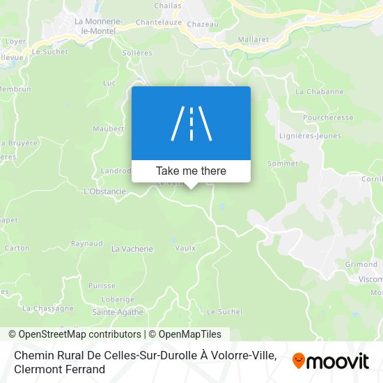 Chemin Rural De Celles-Sur-Durolle À Volorre-Ville map
