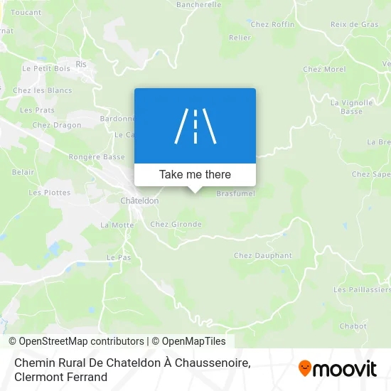 Chemin Rural De Chateldon À Chaussenoire map