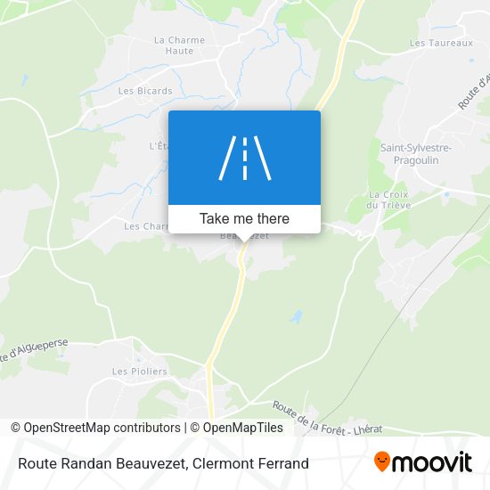 Route Randan Beauvezet map