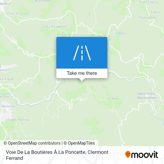 Voie De La Boutières À La Poncette map