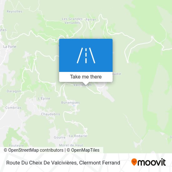 Route Du Cheix De Valcivières map