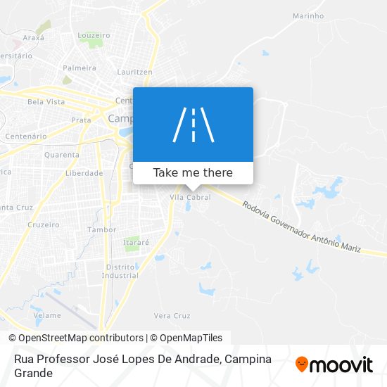 Mapa Rua Professor José Lopes De Andrade
