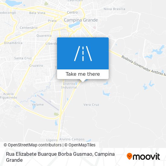 Mapa Rua Elizabete Buarque Borba Gusmao