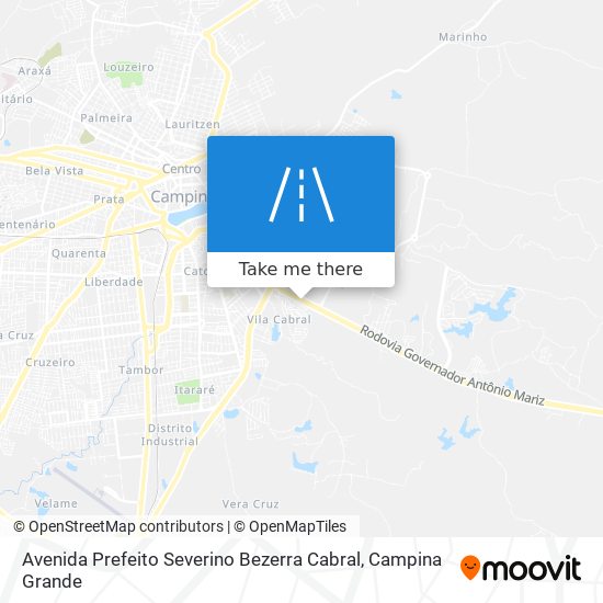 Mapa Avenida Prefeito Severino Bezerra Cabral