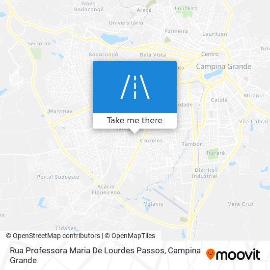 Mapa Rua Professora Maria De Lourdes Passos
